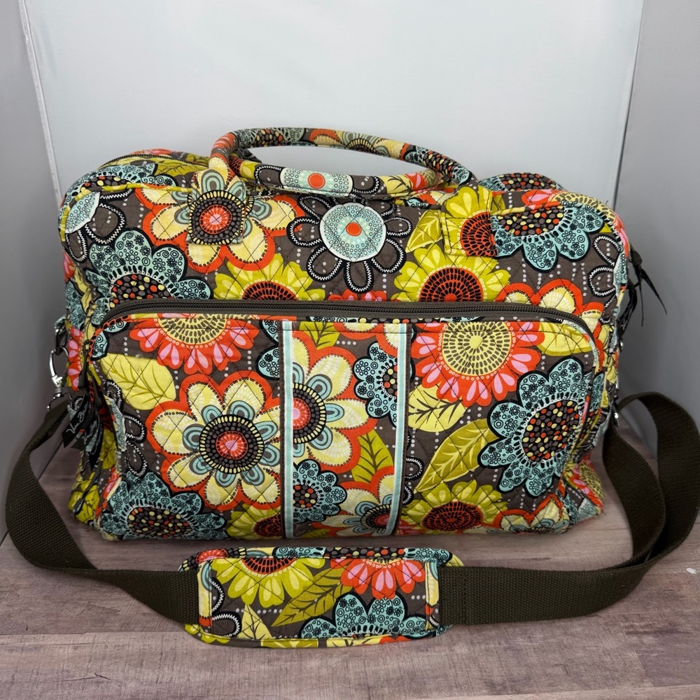 Vera Bradley Weekender Carry On Duffle Bag Flower Shower w/ Shoulder Strap - Picture 2 of 12